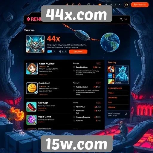 Análise da interface do usuário no 44x.com